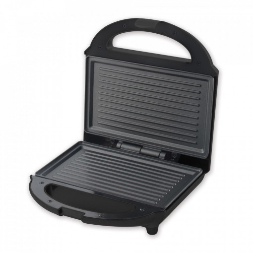 Sandwich maker Heinner SM-H700BK, 700 W, placi antiadezive fixe tip grill, Negru - Img 3