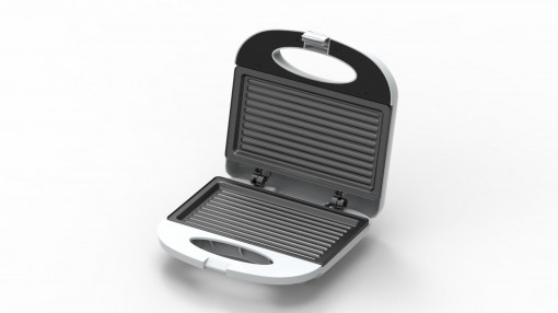 Sandwich maker HEINNER SWAN SM-K750FGWH, 750w, capacitate 2 sandwich-uri, placi antiadezive fixe tip grill, alb - Img 2