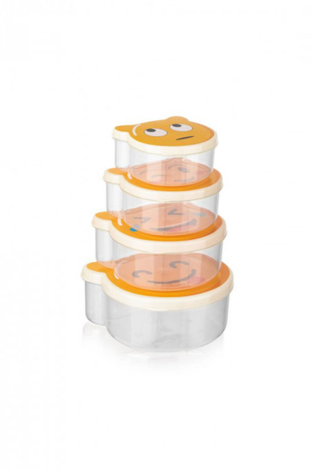 Set 4 caserole din plastic cu capac, diverse modele QL-BS4 - Img 3