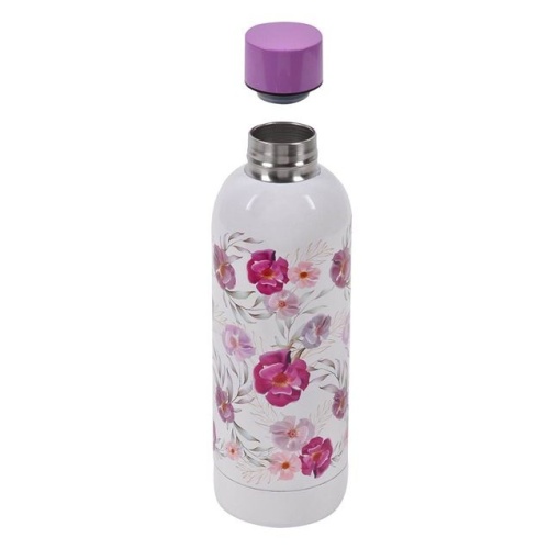 Sticla termos pentru apa din otel inoxidabil, dimensiune 7x22.5 cm, capacitate 540ml, model Floral - Img 2