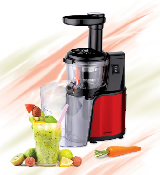 Storcator de fructe cu melc Heinner HSJ-600RD, 150 W, 80 Rpm, functie reverse, Rosu/Inox - Img 3