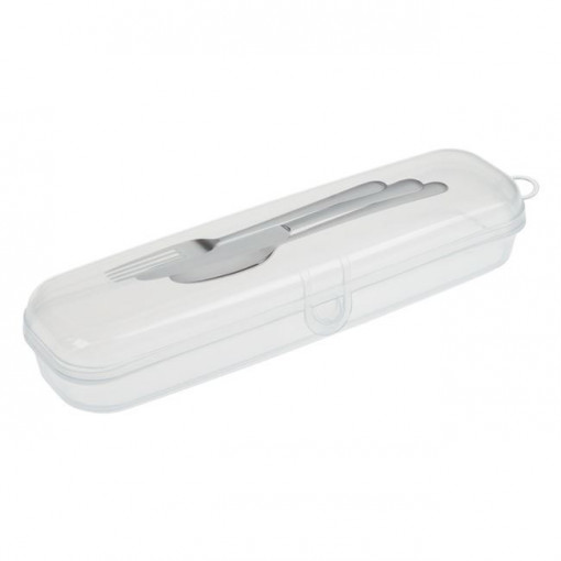 Suport din plastic pentru tacamuri, dimensiune 23.6x7x4.1 cm, transparent - Img 2