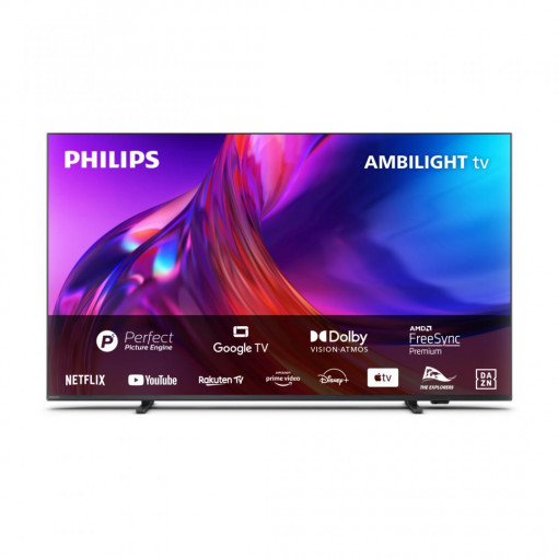 Televizor Philips AMBILIGHT tv LED 50PUS8518, 126 cm, Google TV, 4K Ultra HD, Clasa F (Model 2023)