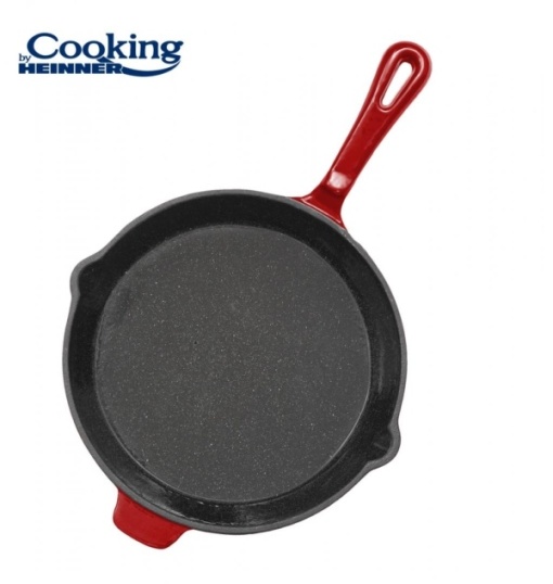 Tigaie Cooking by Heinner Red Line, fonta emailata, 26 x 5 cm, HR-KN-T26