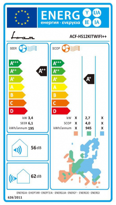 Aparat de aer conditionat Fram 12000 BTU Wi-Fi, Clasa A++, kit instalare inclus 3m, functie iFeel, ACF-HS12KITWIFI++, alb - Img 5