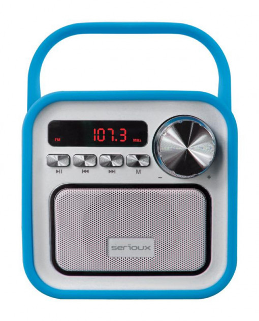 Boxa portabila Serioux Joy, Bluetooth, Radio FM, miscroSD, Albastru