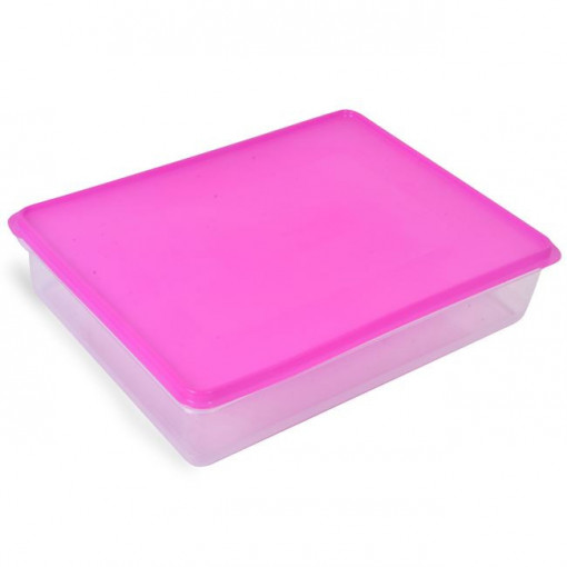 Caserola din plastic pentru alimente, dimensiune 33x27x8 cm, capacitate 6 L, se poate congela