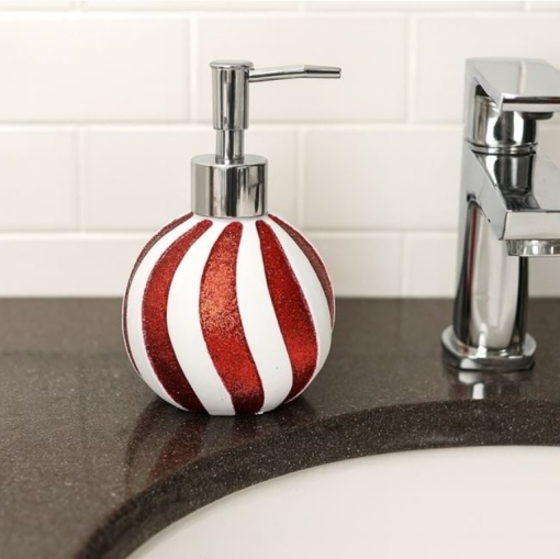 Dozator de sapun in forma de glob de Craciun, capacitate 300 ml