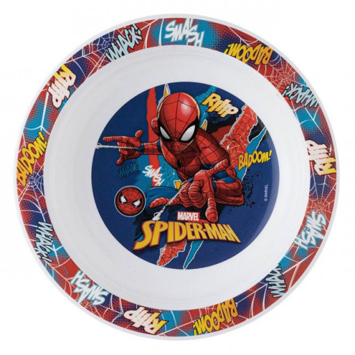 Farfurie adanca din plastic model Spiderman, diametru 20 cm