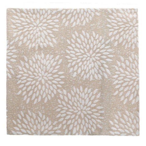 Fata de perna decorativa cu doua fete, dimensiune 45 x 45 cm, model Bej cu flori - Img 2