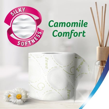 Hartie igienica Zewa Deluxe Camomile Comfort, 3 straturi, 8 role - Img 2