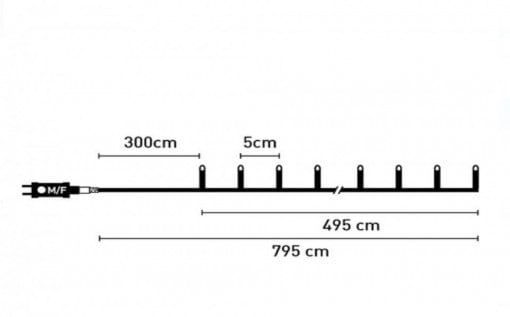 Instalatie de Lumini cu 100 de Becuri LED cu Program 4.95m - Alb Extra Cald - Img 3