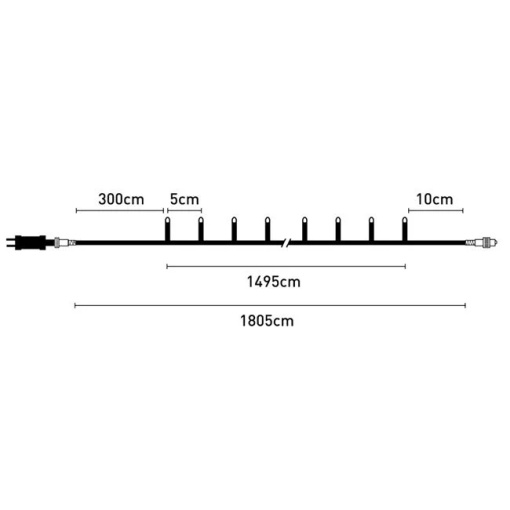 Instalatie de lumini cu 300 de becuri LED Alb Rece, Cablu Transparent 14.95 m, IP44 - Img 4