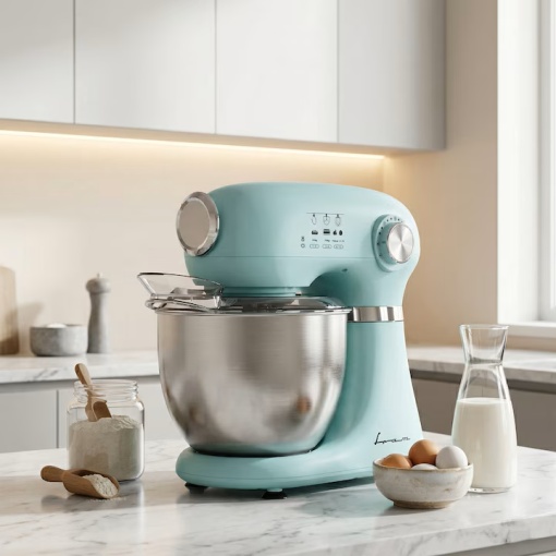 Mixer planetar FRAM FPM-D1010GR, 1000W, bol inox 5L, 12 viteze + Pulse, angrenaj metalic, accesorii pentru mixare si framantare, verde - Img 4