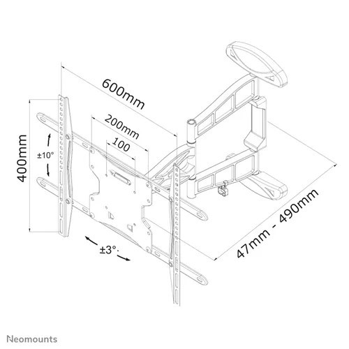 NM Screen TV Wall Mount 3Piv+Til 32&quot;-60&quot; - Img 3