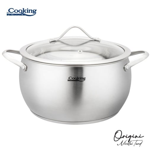 Oala din inox cu capac, dimensiune 18 x 10 cm, capacitate 2.5 L, baza inductie, Origini Chef Nicolai Tand - Img 3