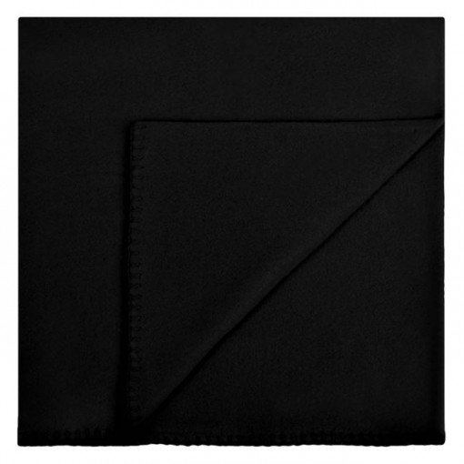 Patura dubla moale fleece, dimensiune 240x220cm, Negru - Img 2