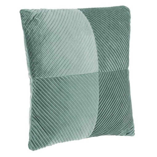 Perna decorativa catifelata, dimensiune 45 x 45 x 12 cm, model reliefat, Verde menta