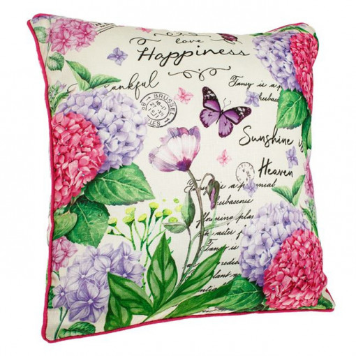 Perna decorativa cu doua fete, dimensiune 45x45 cm, Flori