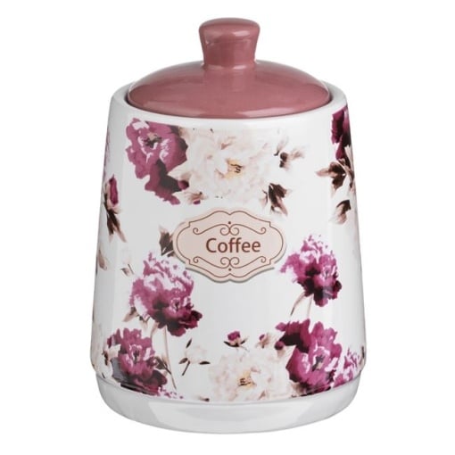 Recipient ceramic pentru Cafea, dimensiune 11x15.5 cm, capacitate 300 ml, imprimeu floral - Img 1