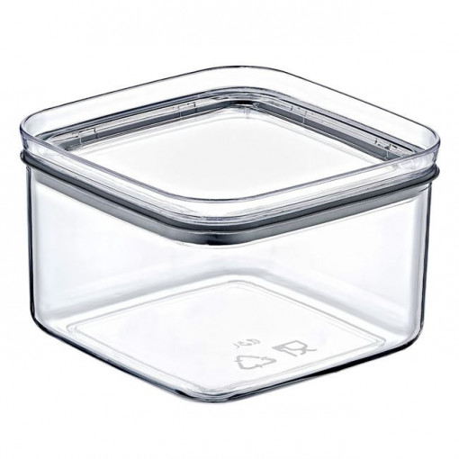 Recipient din plastic cu capac pentru alimente, dimensiune 10.5x10.5x7 cm, capacitate 500 ml - Img 1