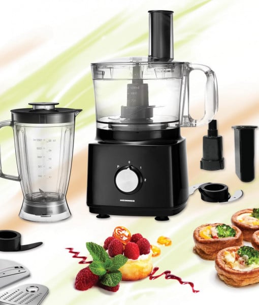 Robot de bucatarie Heinner HFP-750BK, 750 W, Bol 1.2 l, Blender 1.8 L, Disc feliere, Maruntire, Negru - Img 4