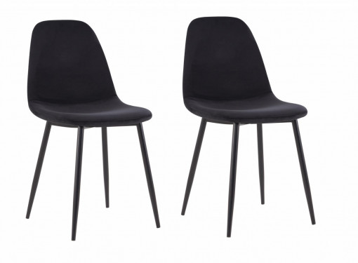 Set 2 scaune dining, 48x46x87 cm, Jaquard Black - Img 3