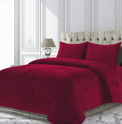 SET CUVERTURA CATIFEA KING SIZE ROSE