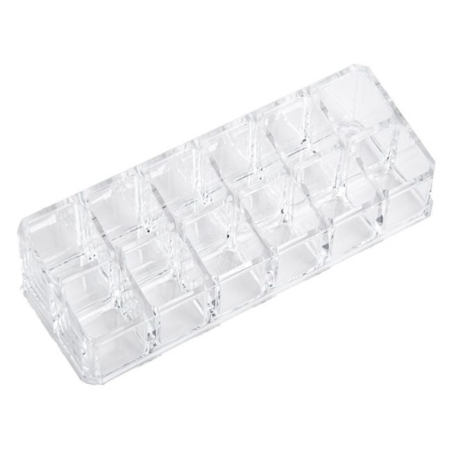 Suport organizator pentru oje, 12 compartimente, dimensiune 17 x 7 x 3 cm, transparent - Img 1