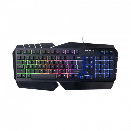 Tastatura Gaming cu fir Serioux SRXK-ANDOR, iluminare rainbow, carcasa metalica