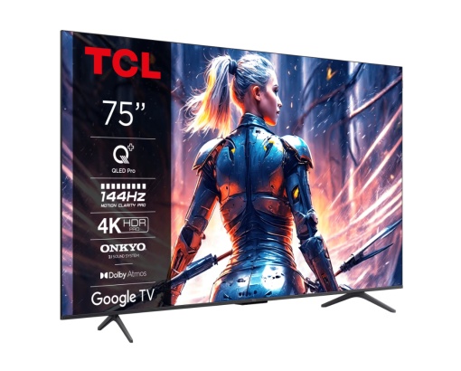 Televizor TCL QLED 75T8B, 189 cm, Smart Google TV, 4K Ultra HD, 100Hz, Clasa F (Model 2024) - Img 2