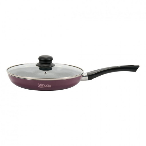 Tigaie aluminiu presat cu capac, Bella 24 x 4 cm, interior non-stick, VN-SYN-B24C - Img 2