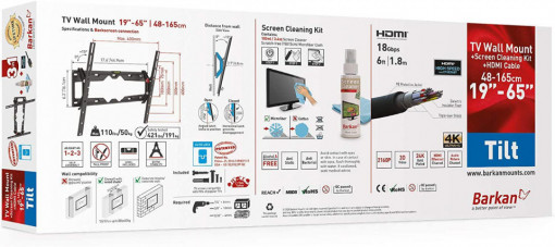 TILT FLAT/CURVED TV MOUNT+SCREEN CLEANER - Img 3