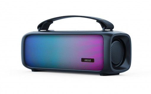 Boxa portabila Akai ABTS-08-BL, 8 W, Lumini RGB, FM Radio, Bluetooth, Albastru - Img 2