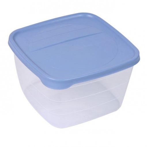 Caserola alimentara din plastic cu capac, capacitate 4 L, dimensiune 20.5x20.5x13 cm - Img 1