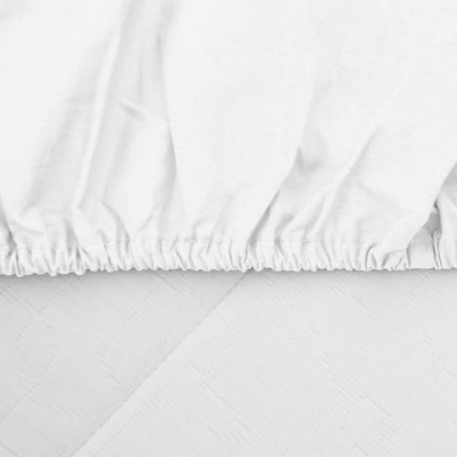 Cearsaf de pat cu elastic, dimensiune 160x200 cm, bumbac 100%, Alb, Heinner HR-SHEET160-WHT - Img 2