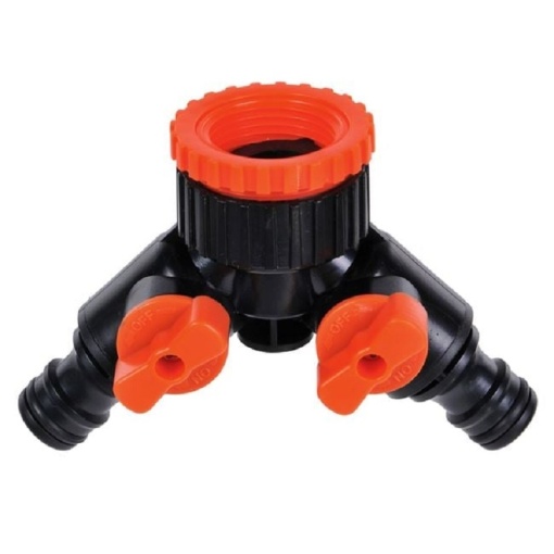 Conector dublu pentru robinet cu intrerupator, diametru 3.5 cm