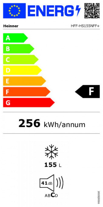 Congelator Heinner HFF-HS155NFF+, 155 l, 5 sertare, Clasa F, No Frost, Display interior, Control electronic, Alarma usa deschisa, H 143.4 cm, Alb - Img 5