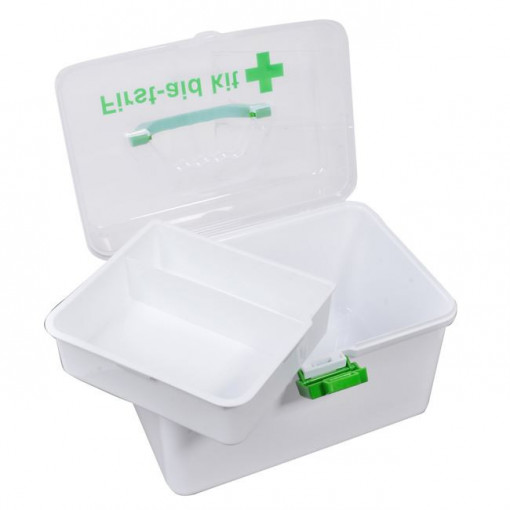 Cutie compartimentata din plastic cu capac pentru medicamente, dimensiune 28x15x16 cm - Img 2