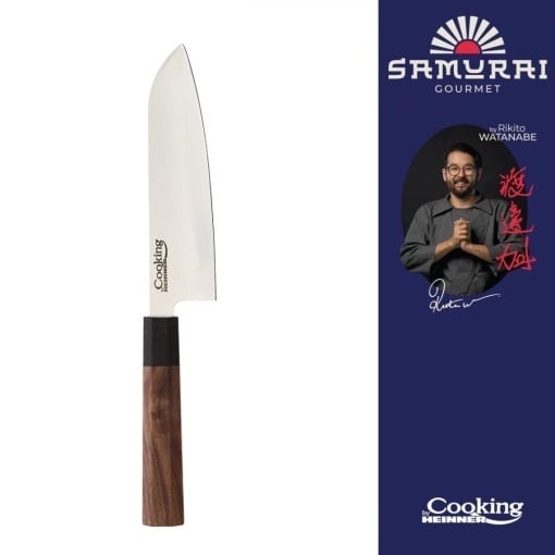 Cutit profesional Santoku, lungime lama 18 cm, by Chec Rikito Watanabe