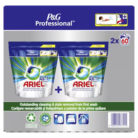 Detergent de rufe capsule, Ariel Professional All in1 PODS Regular, 120 spalari