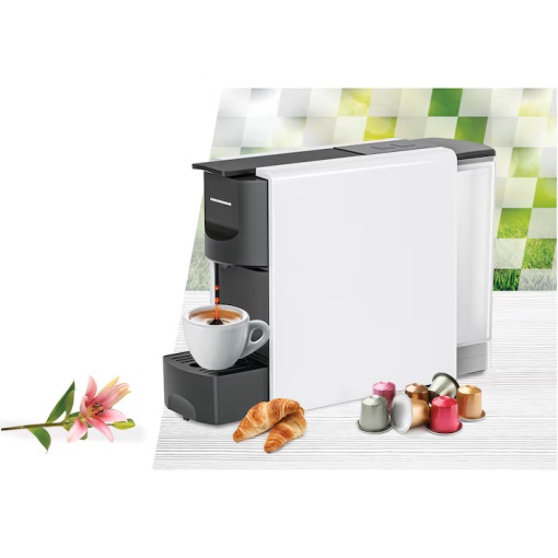 Espressor cu capsule Heinner Espressocraft HEMC-DD20WHBK, 1140 W, Compatibil Nespresso, 20 bar presiune, Rezervor apa 0.6l, Alb/Negru - Img 5