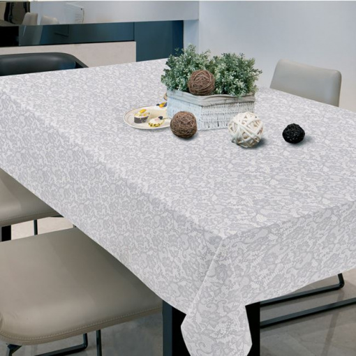 Fata de masa plastifiata pentru bucatarie, dimensiune 180 x 140 cm, rezistenta la apa, Gri - Img 1