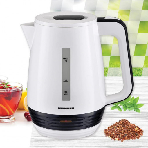 Fierbator Heinner HEK-17WH, Capacitate 1.7 L, element incalzire inox, oprire automata - Img 4