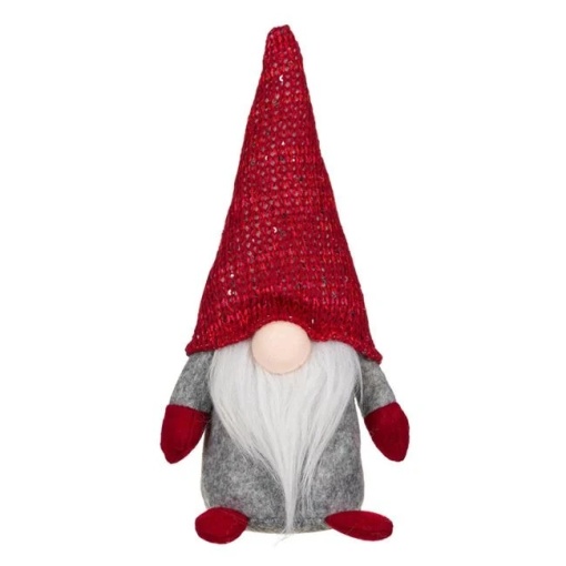 Figurina decorativa de Craciun, dimensiune 14x9x24 cm, Gnome cu caciula rosie