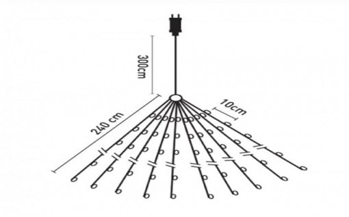Instalatie de Lumini Palmieri cu 250 de becuri LED Alb Cald 5.40m - Img 2
