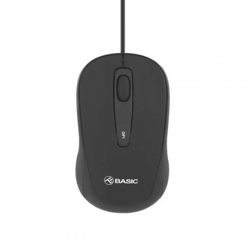 Mouse cu fir Tellur basic, mini, negru - Img 1