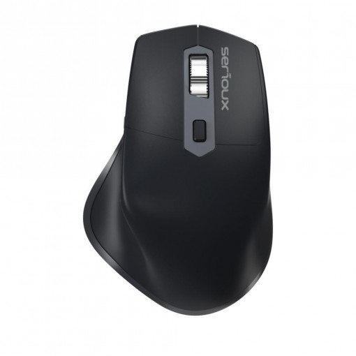 Mouse Serioux Apex 166, 2400 dpi, ergonomic, reincarcabil USB-C, negru