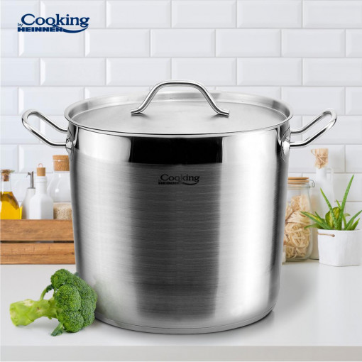 Oala cu capac din inox, capacitate 11l, dimensiune 26 x 21 cm, baza inductie, Heinner HR-RW-11 - Img 3