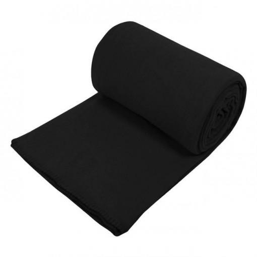 Patura moale fleece, dimensiune 220x150cm, Negru - Img 1